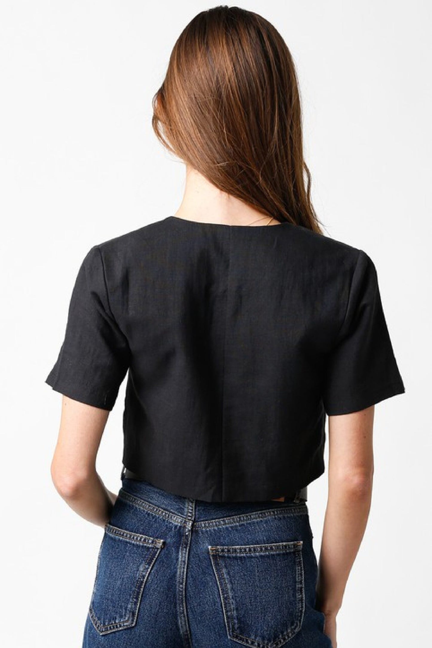 Alexis Crop Top – Black, Short Sleeve Stylish Fit