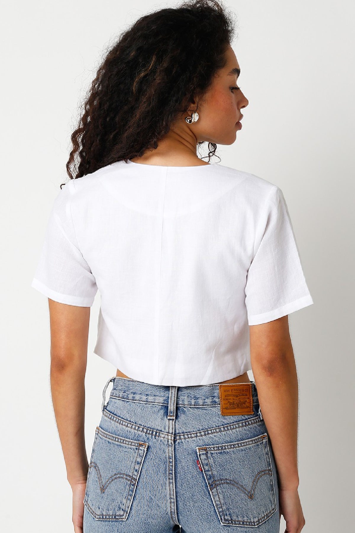 Crop Top – White, Short Sleeve Essential